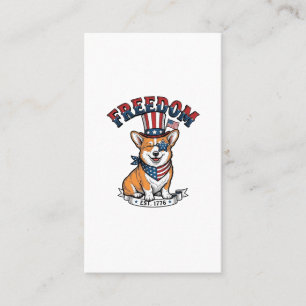 Carte De Visite T-Shirt à gravure vintage Corgi patriotique de la