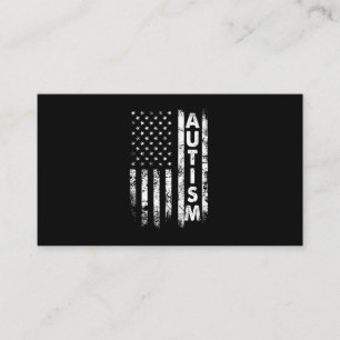 Carte De Visite T-shirt Autisme Drapeau Américain Grunge