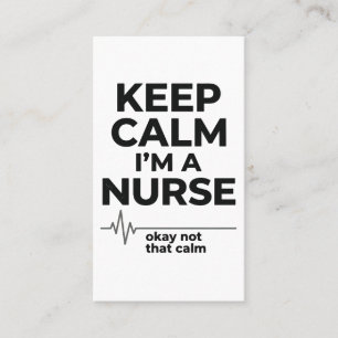 Carte De Visite T-shirt drôle d'infirmière Keep Calm gravure vinta
