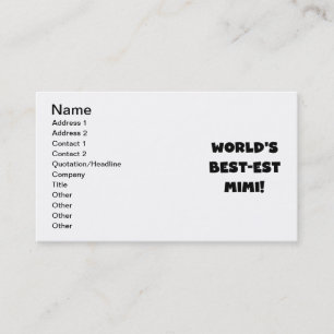 Carte De Visite T-shirts et cadeau noirs des textes Mimi du