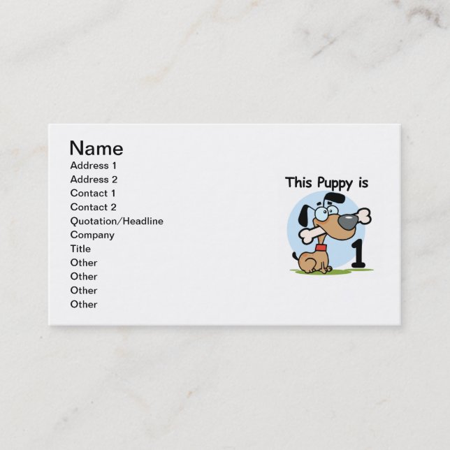 Carte De Visite T-shirts et cadeaux 1er Anniversaire (Devant)