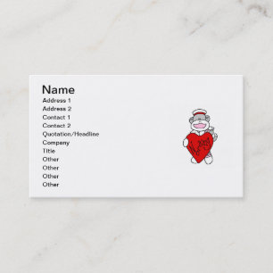 Carte De Visite T-shirts et cadeaux de soins d'amour du singe I de