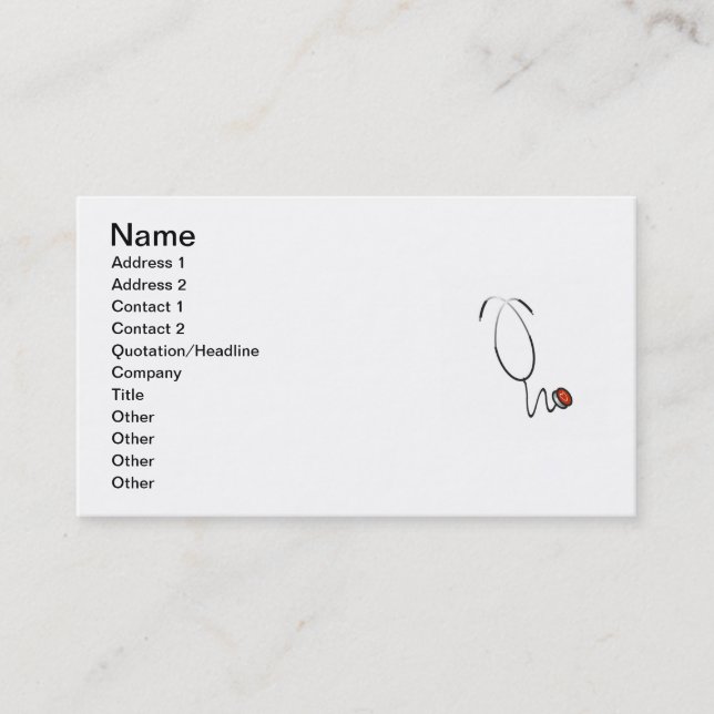 Carte De Visite T-shirts et cadeaux de stéthoscope (Devant)