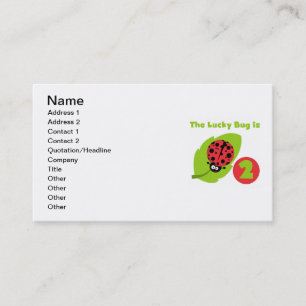 Carte De Visite T-shirts et cadeaux Lucky Bug 2e anniversaire