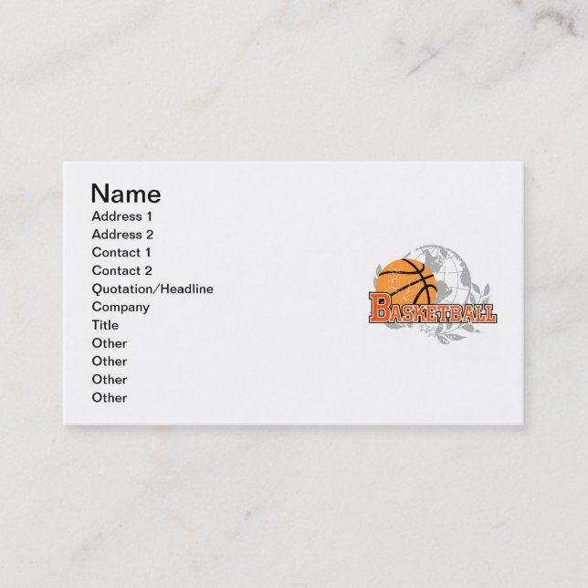 Carte De Visite T-shirts et cadeaux oranges de basket-ball (Devant)