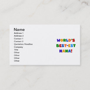 Carte De Visite T-shirts lumineux de couleurs du Meilleur-est Nana