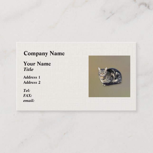 Carte De Visite Tabby Cat assis (Devant)