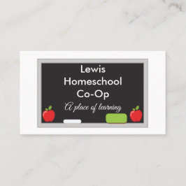 Carte De Visite Tableau de cage de Homeschool avec des pommes