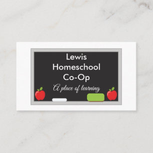 Carte De Visite Tableau de cage de Homeschool avec des pommes