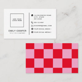 Carte De Visite Tableau de contrôle moderne Ajouter un logo rose r