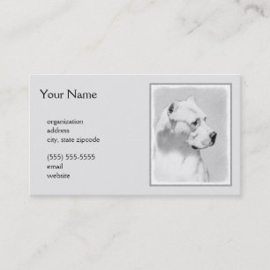 Carte De Visite Tableau Dogo Argentino - Art Chien original