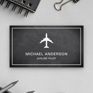 Carte De Visite Tableau noir Avion à réaction Avion Compagnie aéri