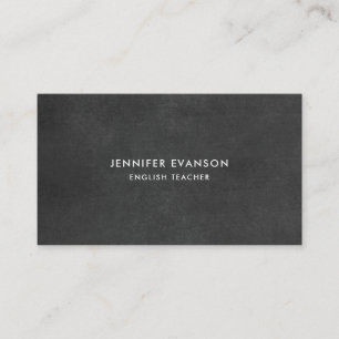 Carte De Visite Tableau Noir Simple Blanc et Noir pour Enseignant