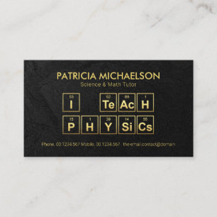 Carte De Visite Tableau périodique de Black Grunge "I Teach Physi