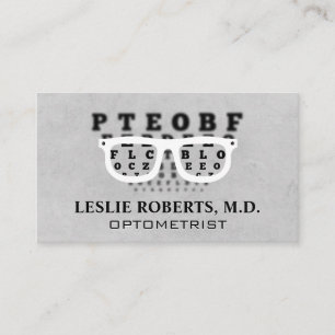 Carte De Visite Tableau visuel des lunettes de prescription Opto