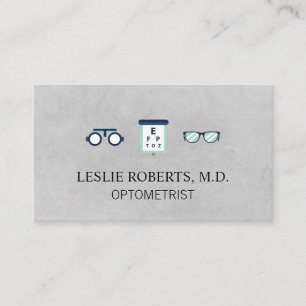 Carte De Visite Tableau visuel des lunettes de prescription Opto