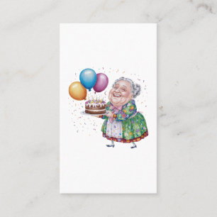 Carte De Visite Tablier floral drôle de grand-mère pour anniversai