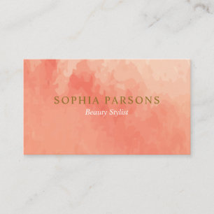 Carte De Visite Tache d'aquarelle corail pêche moderne