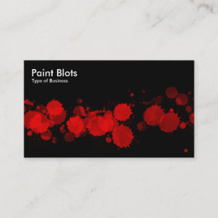 Carte De Visite Taches de peinture - rouge sur le noir