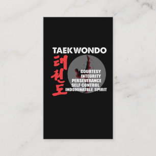 Carte De Visite Taekwondo Tenets Martial Arts Tae kwon do