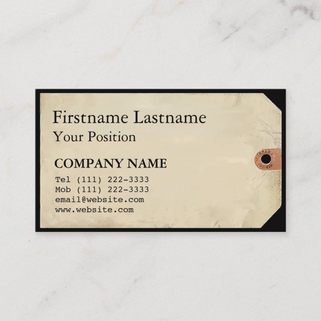 Carte De Visite Tag du musée (Devant)