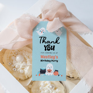 Carte De Visite Tag éffrayant One Ghost Boy 1st Birthday Party Fav