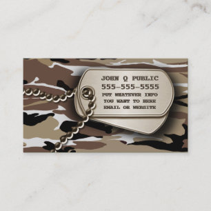 Carte De Visite Tags de Chien du désert Camo