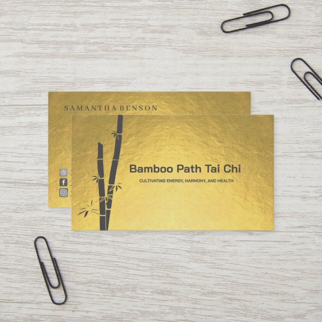 Carte De Visite Tai Chi and Qigong - Bamboo  (Devant/Arrière en situation)