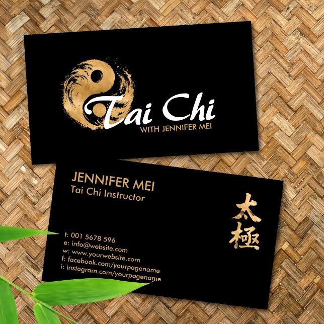 Carte De Visite Tai Chi Golden Yin Yang (Créateur téléchargé)