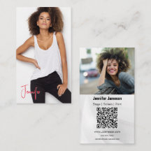 Carte de visite Talent Signature | 2 Photos QR Cod