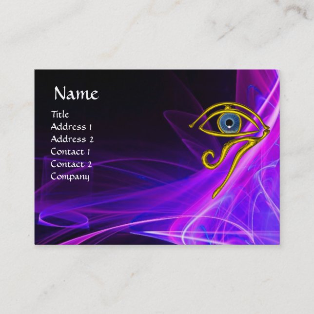 CARTE DE VISITE TALISMAN BLEU, EN ROSE PURPLE VAGUES BLANCHES (Devant)