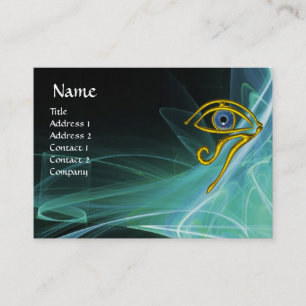 CARTE DE VISITE TALISMAN BLEU, EN VERT TURQUOISE BLANC VAGUES CLAI
