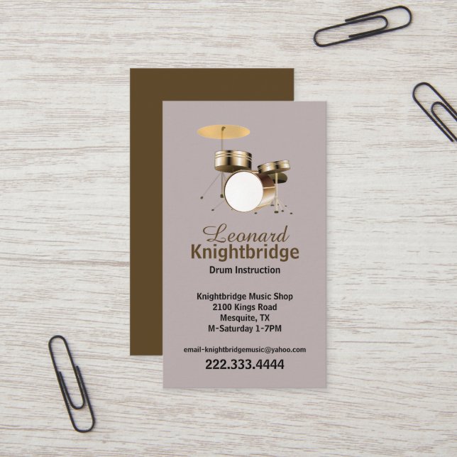 Carte de visite tambours (Devant/Arrière en situation)