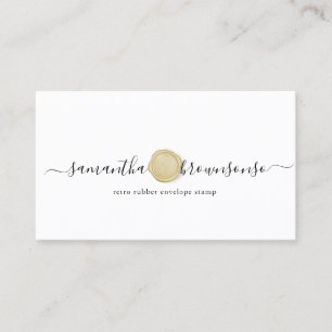 Carte De Visite Tampon d'enveloppe en caoutchouc rétro