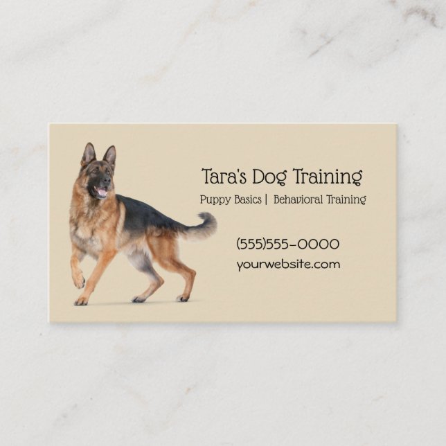 Carte De Visite Tan Canine Entraînement chien animal (Devant)