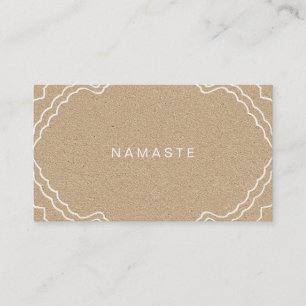Carte De Visite Tan et blanc Simple Namaste Yoga Enseignant