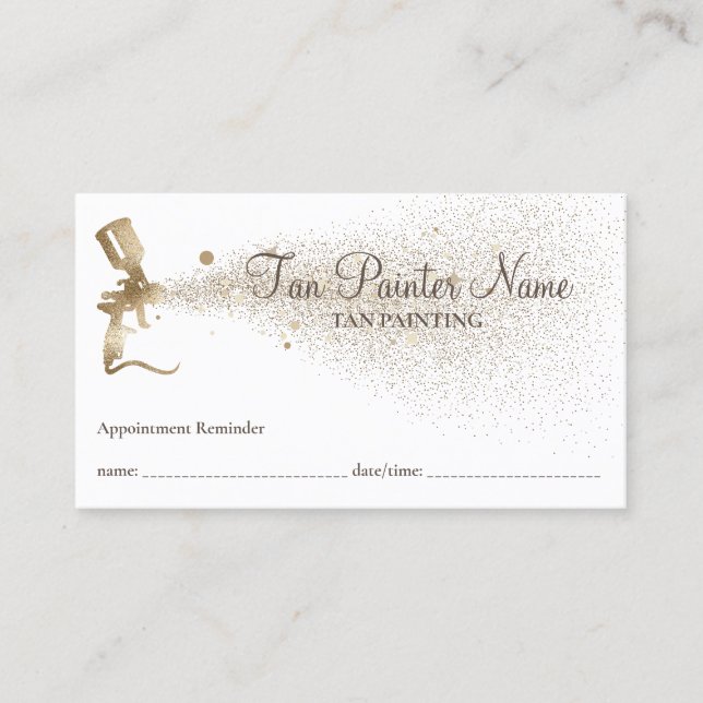 Carte De Visite Tan Spray Sparkling Gold Rendez-vous (Devant)