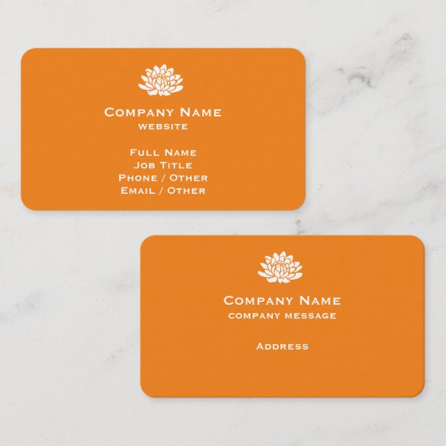 Carte de visite Tangerine personnalisable (Devant / Derrière)