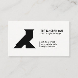 Carte De Visite Tangram Owl Noir Forme géométrique Simple Blanc