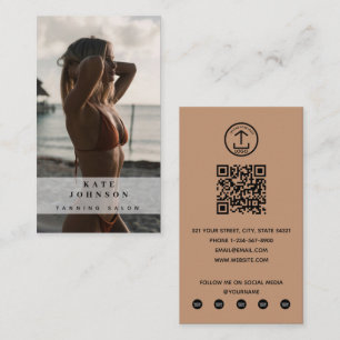 Carte De Visite Tanning Salon Spray Tan Beauté Photo QR Code Logo