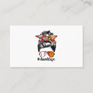 Carte De Visite Tante Life Baseball Tante Messy Bun