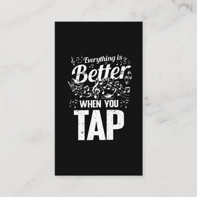Carte De Visite Tap Dancer Notes musicales Step Dance Enseignant (Devant)