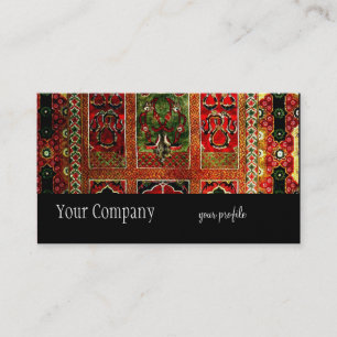 Carte De Visite Tapis Oriental rouge vert