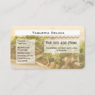 Carte De Visite taqueria / restaurant editable card 
