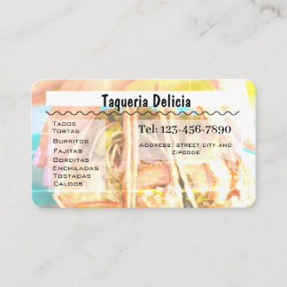 Carte De Visite taqueria / restaurant editable card 