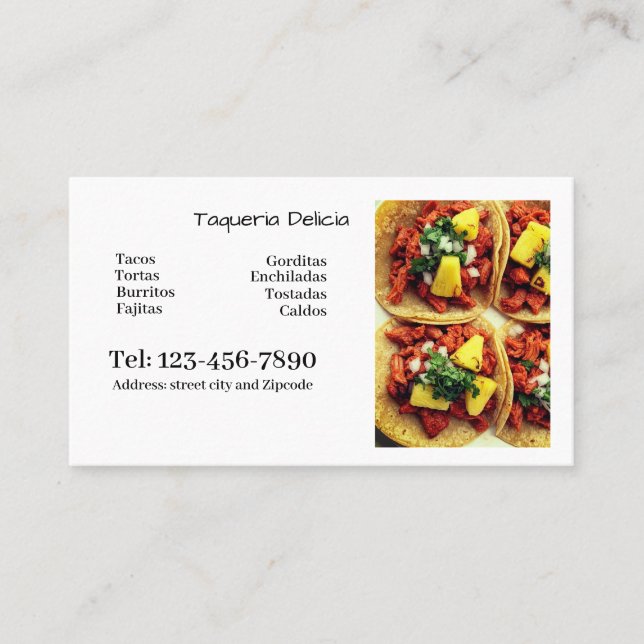 Carte De Visite taqueria / restaurant editable card  (Devant)