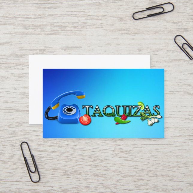 Carte De Visite Taquizas Business Card (Devant/Arrière en situation)