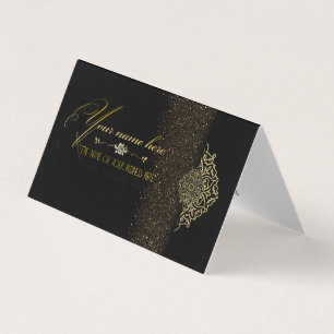 Carte De Visite Tarjeta de visita plegada personalizada negra