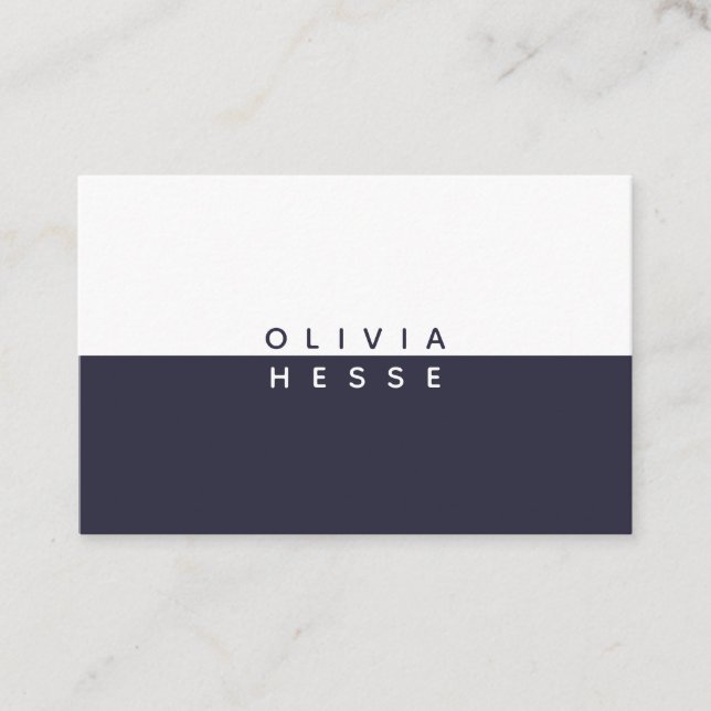 Carte De Visite Tarjeta visita Minimal DarkBlue White BusinessCard (Devant)
