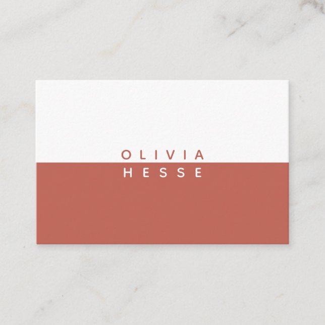 Carte De Visite Tarjeta visita Minimal Ginger & White BusinessCard (Devant)